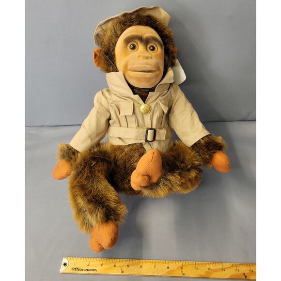 Shalom Toy Co Inc Realistic Safari Monkey Chimp Plush Toy 16" Brown Furry Tagged - Picture 15 of 15